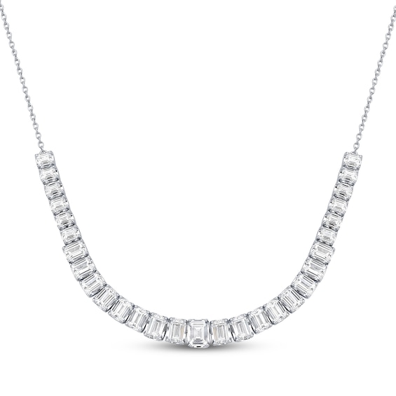 KAY Lab-Grown Diamonds Emerald-Cut Riviera Necklace 5 ct tw 14K White Gold 17"