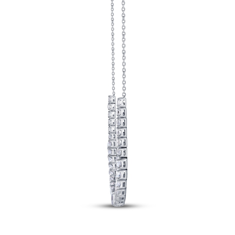Main Image 3 of KAY Lab-Grown Diamonds Emerald-Cut Riviera Necklace 5 ct tw 14K White Gold 17&quot;