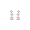 Thumbnail Image 2 of Diamond Three-Stone Squiggle Drop Earrings 1/4 ct tw 10K Rose Gold