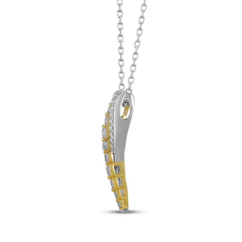 Main Image 2 of Diamond Crossover Necklace 1/3 ct tw 10K Two-Tone Gold 18&quot;
