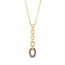 Le Vian Diamond Chain Link Drop Necklace 1/15 ct tw 14K Honey Gold 19”