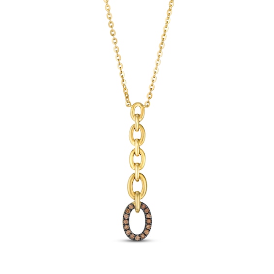 Le Vian Diamond Chain Link Drop Necklace 1/15 ct tw 14K Honey Gold 19”
