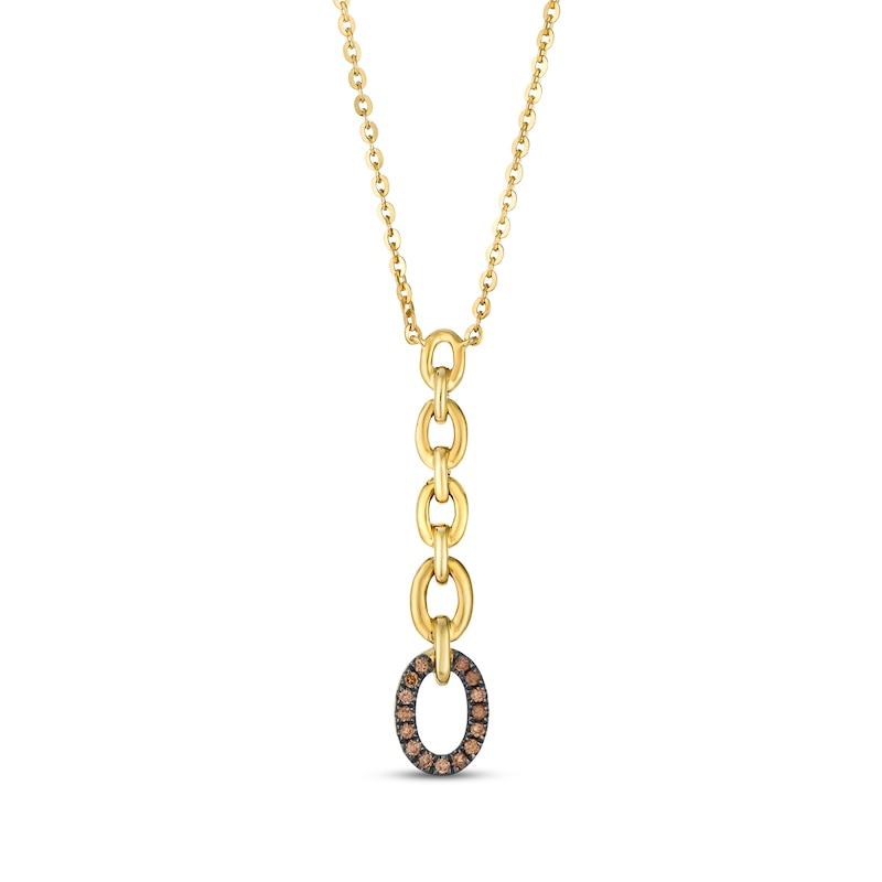 Main Image 1 of Le Vian Diamond Chain Link Drop Necklace 1/15 ct tw 14K Honey Gold 19”