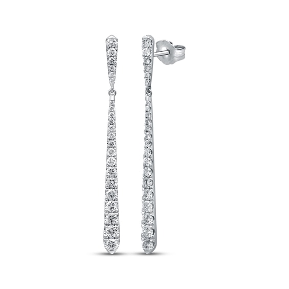 Diamond Graduated Drop Earrings 1 ct tw 14K White Gold