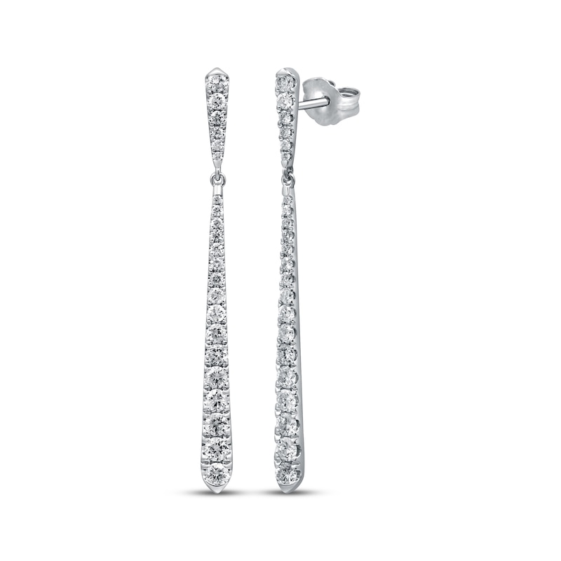 Main Image 1 of Diamond Graduated Drop Earrings 1 ct tw 14K White Gold
