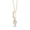 Thumbnail Image 2 of Diamond Twist Frame Square Necklace 1/4 ct tw 10K Yellow Gold 18"