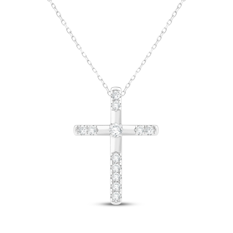 Main Image 1 of Diamond Cross Necklace 1/5 ct tw Sterling Silver 18&quot;