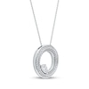 Thumbnail Image 2 of Pear-Shaped Diamond Two-Row Circle Necklace 1 ct tw 10K White Gold 18"