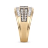 Thumbnail Image 2 of Men's Brown & White Diamond Angled Ring 1 ct tw 10K Yellow Gold