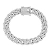 Thumbnail Image 1 of Men's Lab-Grown Diamond Curb Chain Bracelet 2 ct tw 10K White Gold 8.25"