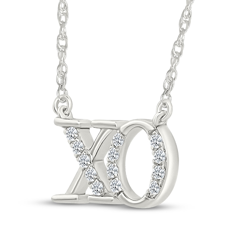 Main Image 2 of Diamond &quot;XO&quot; Necklace 1/10 ct tw Sterling Silver 18&quot;