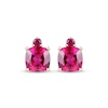Thumbnail Image 2 of Cushion & Round-Cut Lab-Created Ruby Stud Earrings 10K Yellow Gold