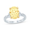 Thumbnail Image 1 of Monique Lhuillier Bliss Oval-Cut Yellow & White Lab-Grown Diamond Engagement Ring 3-1/3 ct tw 18K White Gold