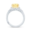 Thumbnail Image 3 of Monique Lhuillier Bliss Oval-Cut Yellow & White Lab-Grown Diamond Engagement Ring 3-1/3 ct tw 18K White Gold