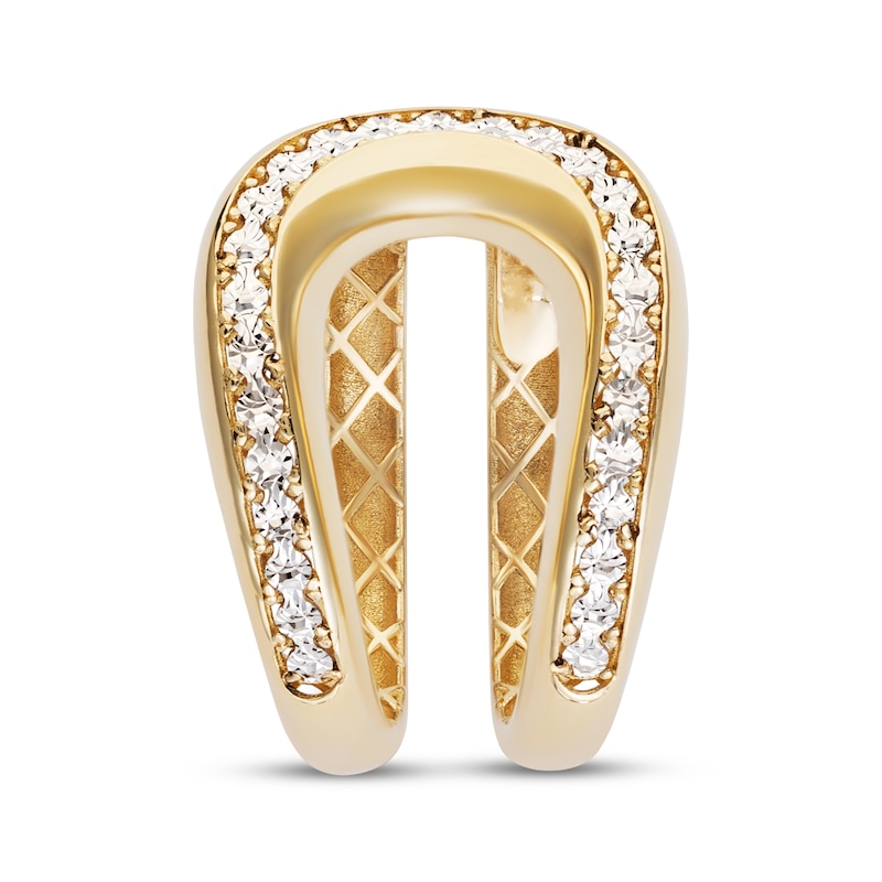 Main Image 2 of Italian Brilliance Diamond-Cut Open Curve Ring 14K Two-Tone Gold