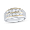 Thumbnail Image 1 of Now + Forever Men's Diamond Two-Row Wedding Band 1 ct tw 10K Two-Tone Gold