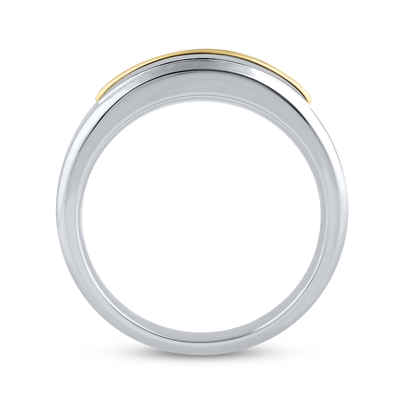 Main Image 3 of Now + Forever Men's Diamond Two-Row Wedding Band 1 ct tw 10K Two-Tone Gold