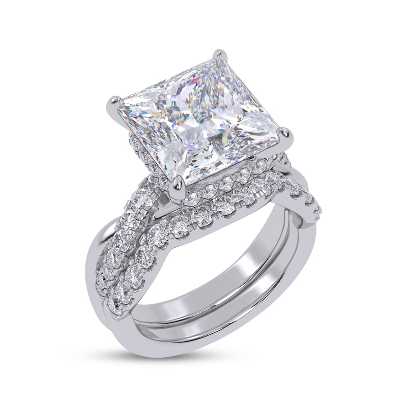 Main Image 2 of Princess-Cut Lab-Grown Diamond Bridal Set 6 ct tw 14K White Gold
