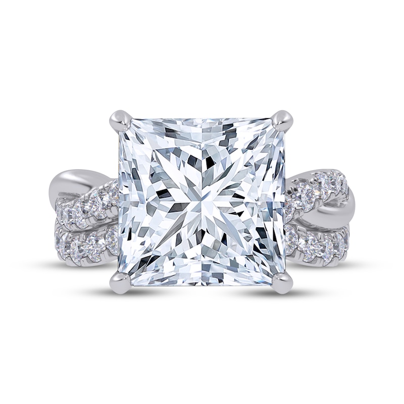 Main Image 3 of Princess-Cut Lab-Grown Diamond Bridal Set 6 ct tw 14K White Gold