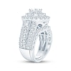 Thumbnail Image 2 of Lab-Grown Diamonds Oval-Cut Double Halo Bridal Set 3-1/2 ct tw 14K White Gold