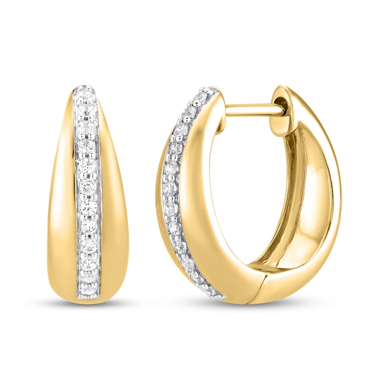 Main Image 1 of STUDIO BY KAY Diamond Pavé Hoop Earrings 1/5 ct tw 24K Yellow Gold Vermeil Sterling Silver