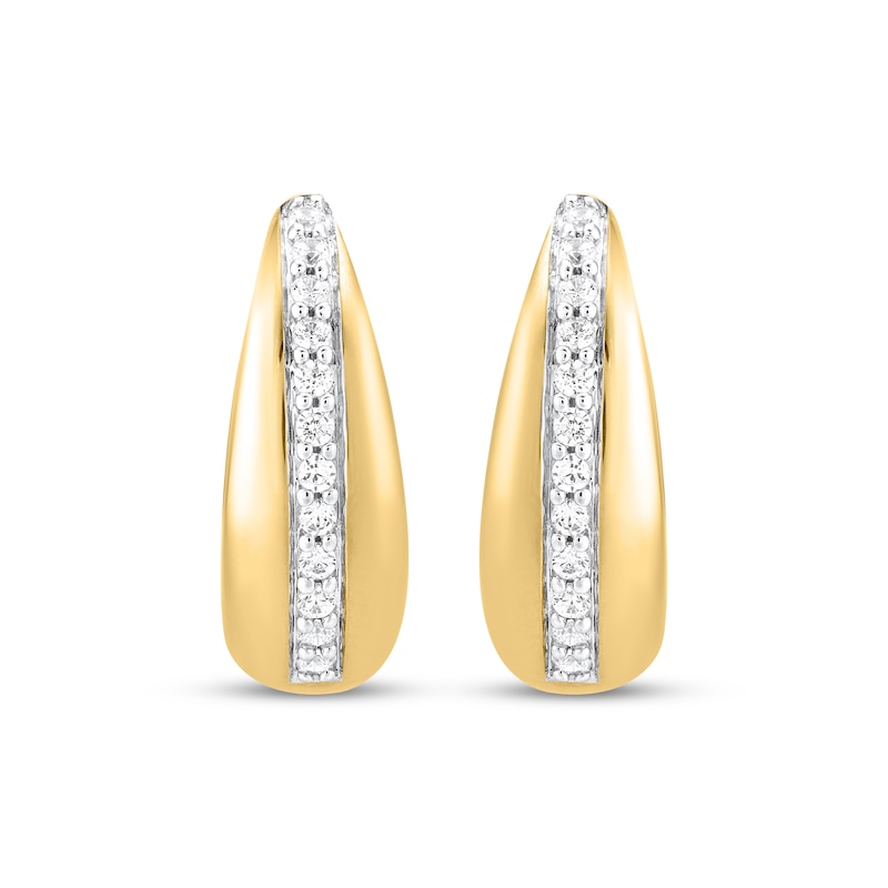 Main Image 2 of STUDIO BY KAY Diamond Pavé Hoop Earrings 1/5 ct tw 24K Yellow Gold Vermeil Sterling Silver