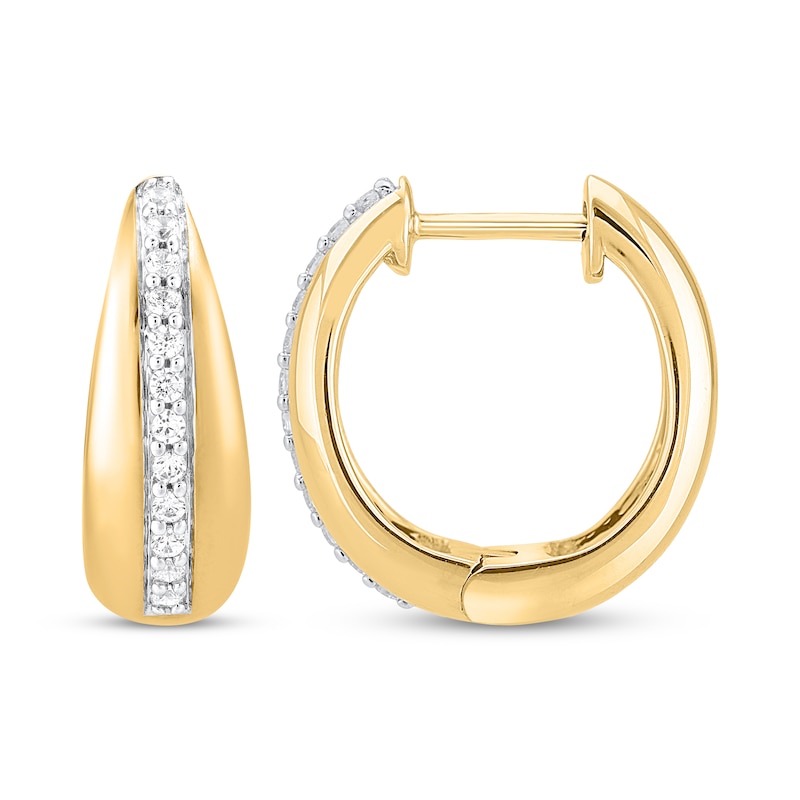 Main Image 3 of STUDIO BY KAY Diamond Pavé Hoop Earrings 1/5 ct tw 24K Yellow Gold Vermeil Sterling Silver
