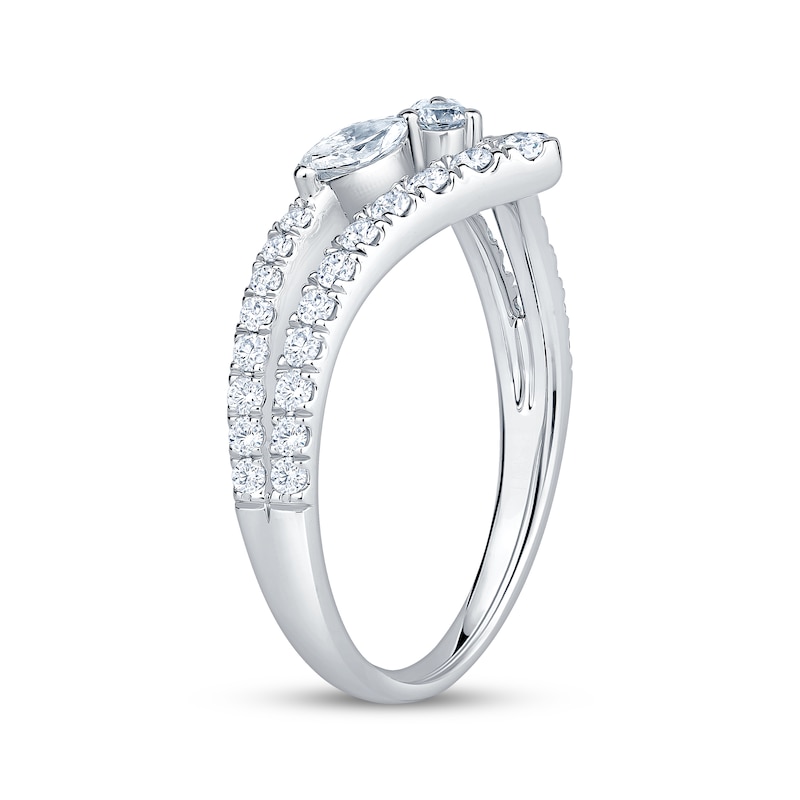 Main Image 2 of Now + Forever Lab-Grown Diamonds Marquise & Round-Cut Contour Ring 5/8 ct tw 14K White Gold