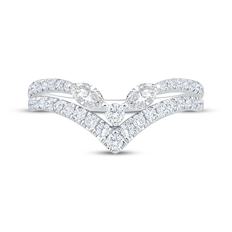 Main Image 3 of Now + Forever Lab-Grown Diamonds Marquise & Round-Cut Contour Ring 5/8 ct tw 14K White Gold