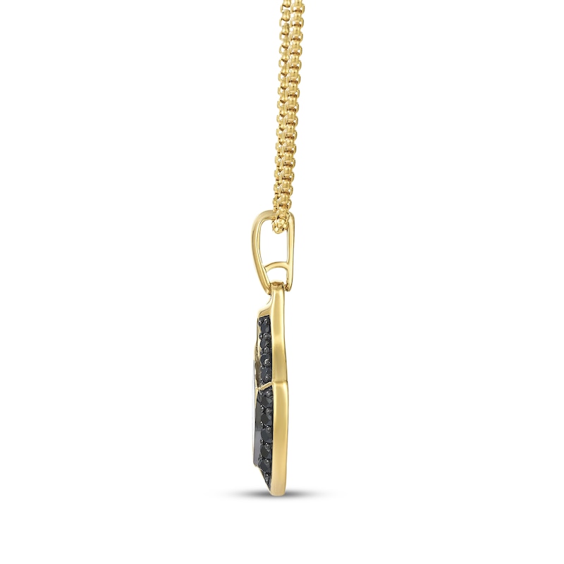 Main Image 2 of Le Vian Men's Onyx Arrowhead Necklace 3/8 ct tw Diamonds 14K Honey Gold 22"