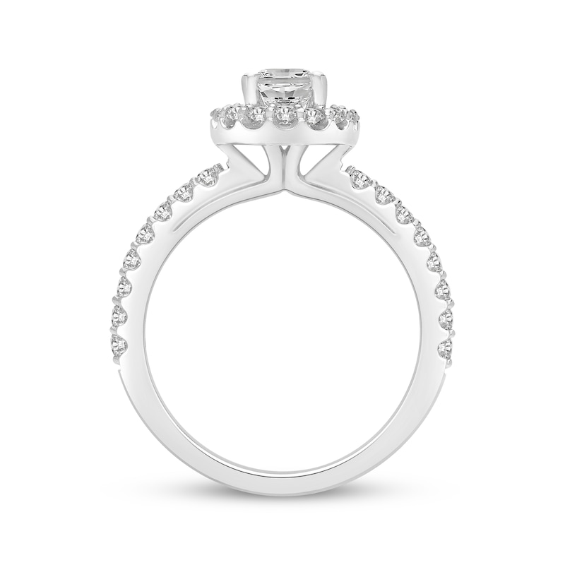 Main Image 3 of Now + Forever Lab-Grown Diamonds Oval-Cut Halo Engagement Ring 1-1/2 ct tw Platinum