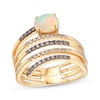 Thumbnail Image 1 of Le Vian Good Karma Oval-Cut Opal Ring 1/4 ct tw Diamonds 14K Honey Gold