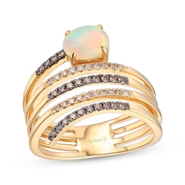 Le Vian Good Karma Oval-Cut Opal Ring 1/4 ct tw Diamonds 14K Honey Gold