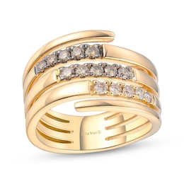 Le Vian Good Karma Chocolate Ombré Diamond Three-Row Ring 3/8 ct tw 14K Honey Gold