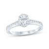 Thumbnail Image 1 of Now + Forever Lab-Grown Diamonds Oval-Cut Halo Engagement Ring 1/2 ct tw 14K White Gold