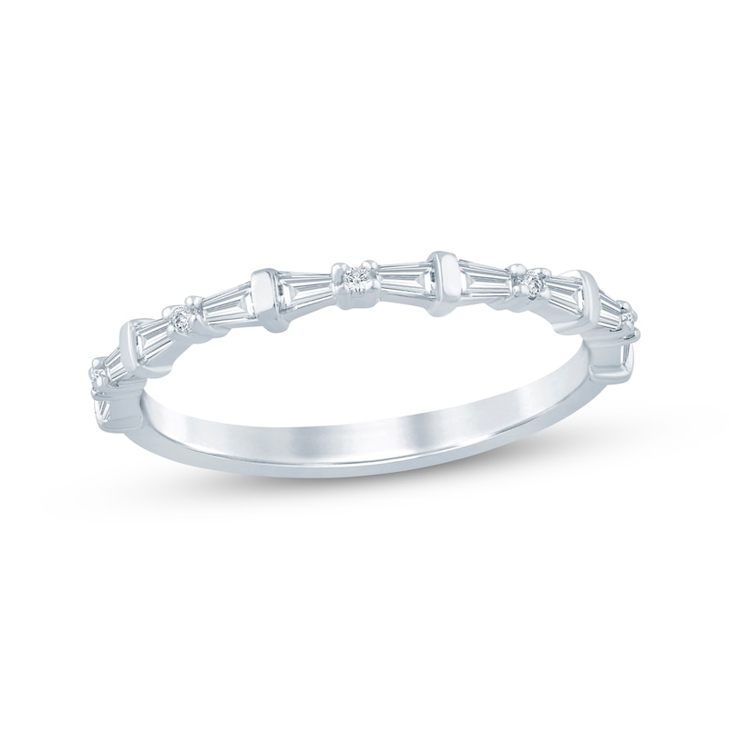 Main Image 1 of KAY Bow Collection Baguette & Round-Cut Lab-Grown Diamond Anniversary Ring 1/4 ct tw 14K White Gold