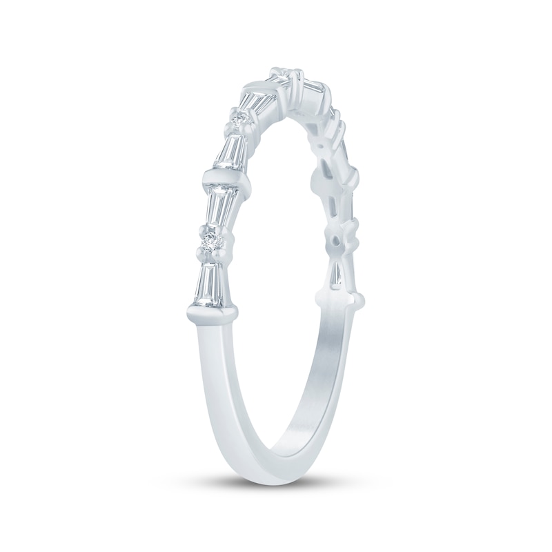 Main Image 2 of KAY Bow Collection Baguette & Round-Cut Lab-Grown Diamond Anniversary Ring 1/4 ct tw 14K White Gold