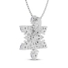 Thumbnail Image 3 of Blue & White Lab-Created Sapphire Snowflake Necklace Sterling Silver 18"