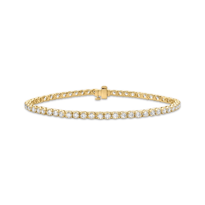 Main Image 1 of Men's KAY Lab-Grown Diamond Tennis Bracelet 6 ct tw 10K Yellow Gold 8.5"