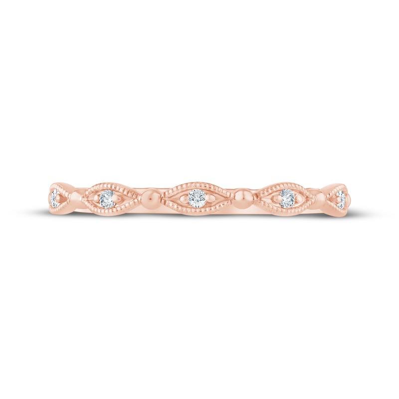 Main Image 3 of Now + Forever Lab-Grown Diamonds Milgrain Anniversary Ring 1/20 ct tw 10K Rose Gold