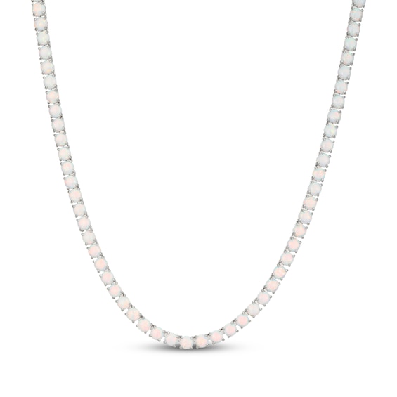 STUDIO BY KAY Lab-Created Opal Tennis Necklace Sterling Silver 18"