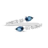 Thumbnail Image 3 of Pear-Shaped Blue Lab-Created Sapphire Deconstructed Bypass Ring Sterling Silver