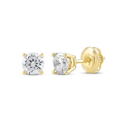 KAY Lab-Grown Diamonds Round-Cut Solitaire Stud Earrings 3/4 ct tw 10K Yellow Gold (F/SI2)