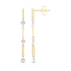 Thumbnail Image 3 of KAY Lab-Grown Diamonds Three-Stone Drop Bar Earrings 1/3 ct tw 10K Yellow Gold