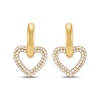 Thumbnail Image 2 of STUDIO BY KAY Lab-Grown Diamond Heart Hoop Earrings 5/8 ct tw 24K Yellow Gold Vermeil Sterling Silver