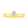 Thumbnail Image 4 of STUDIO BY KAY Emerald-Cut Lab-Grown Diamond Bezel-Set Solitaire Ring 1/4 ct tw 24K Yellow Gold Vermeil Sterling Silver