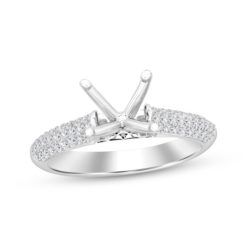 Main Image 1 of Round-Cut Diamond Engagement Ring Setting 1/2 ct tw 14K White Gold