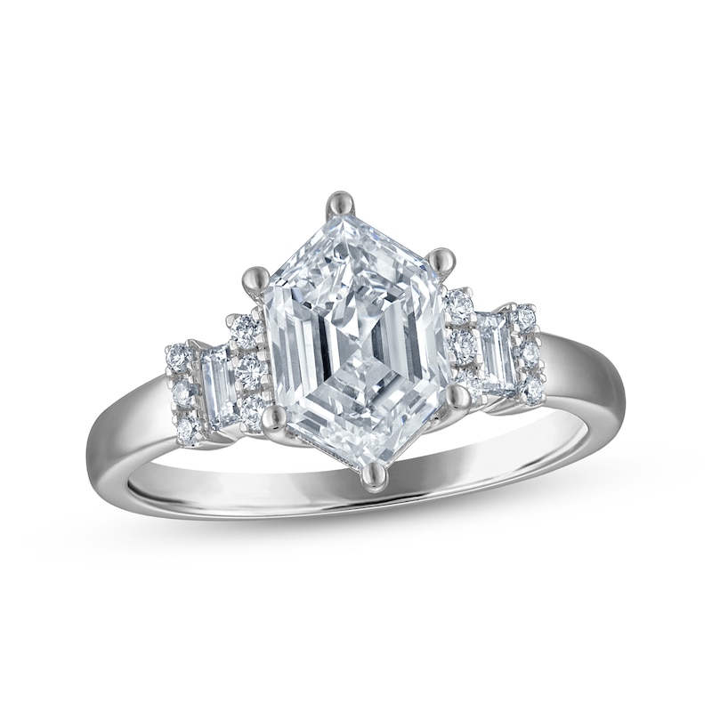 Main Image 1 of Now + Forever Lab-Grown Diamonds Hexagon-Cut Engagement Ring 2-1/4 ct tw 14K White Gold