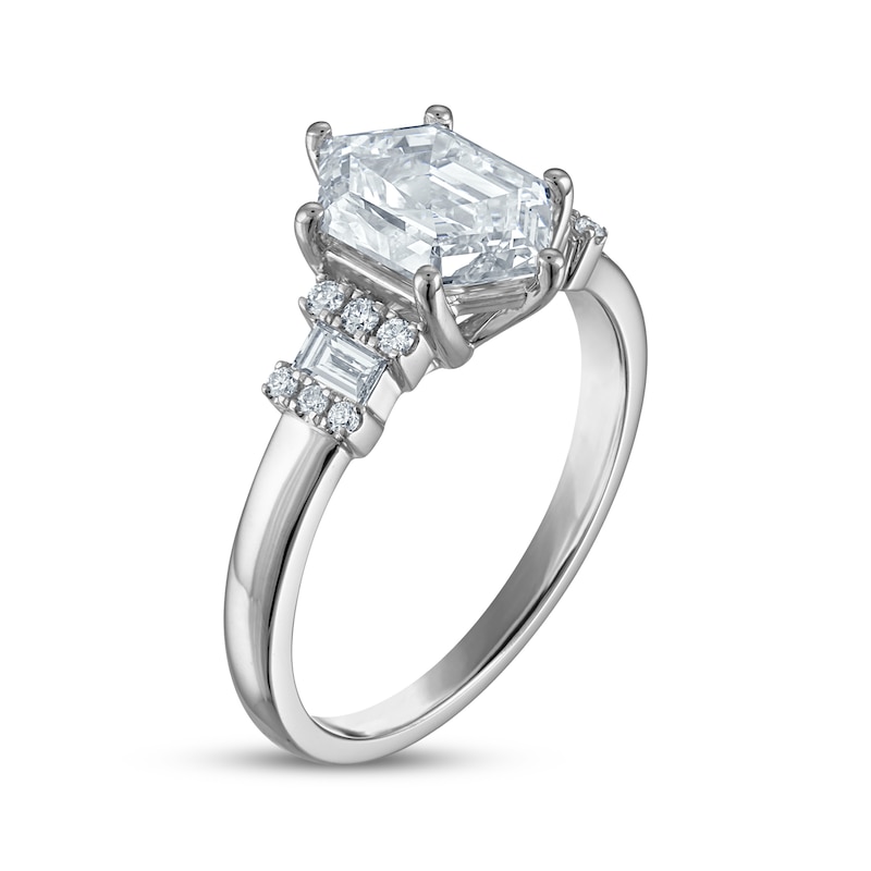 Main Image 2 of Now + Forever Lab-Grown Diamonds Hexagon-Cut Engagement Ring 2-1/4 ct tw 14K White Gold