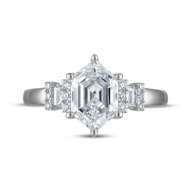 Main Image 3 of Now + Forever Lab-Grown Diamonds Hexagon-Cut Engagement Ring 2-1/4 ct tw 14K White Gold